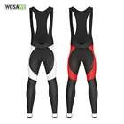 Мужские Зимние флисовые велосипедные брюки WOSAWE с нагрудником, теплые светоотражающие велосипедные трико для горных велосипедов, брюки для горных велосипедов с 3D гелевыми подкладками