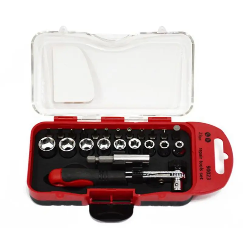 Маленький размер 23 шт Многофункциональный прецизионный Трещоточный ключ набор