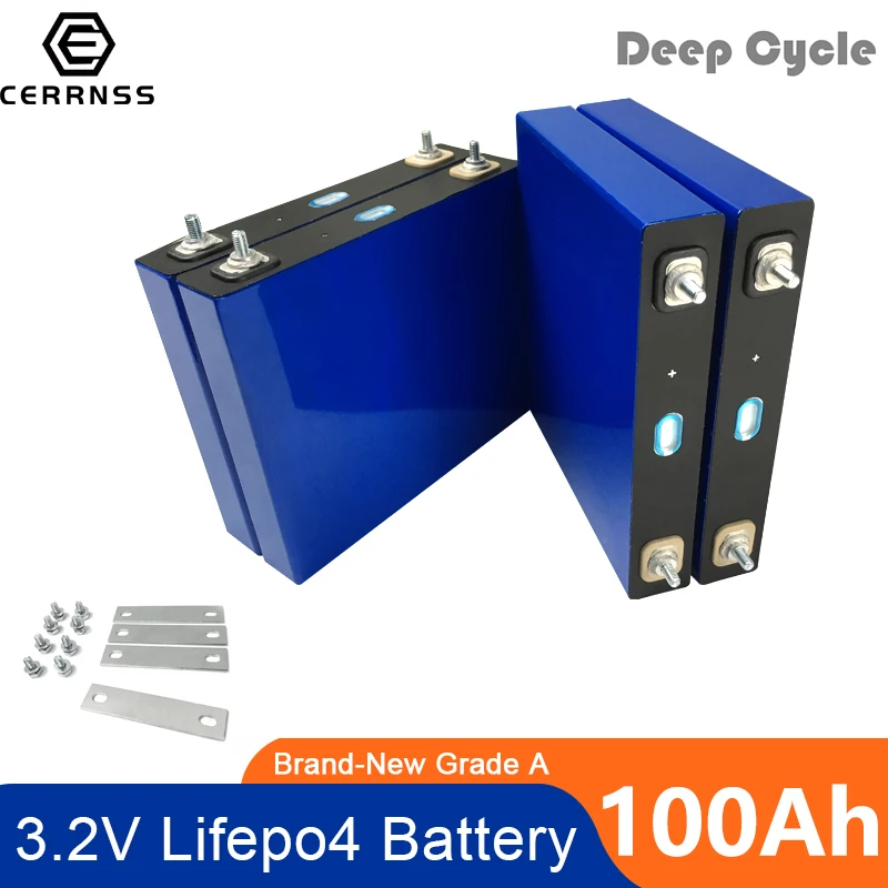 Новый 3 2 В 100 Ач LiFePo4 Батарея 4 предмета Класс A 12 24 перезаряжаемый аккумулятор