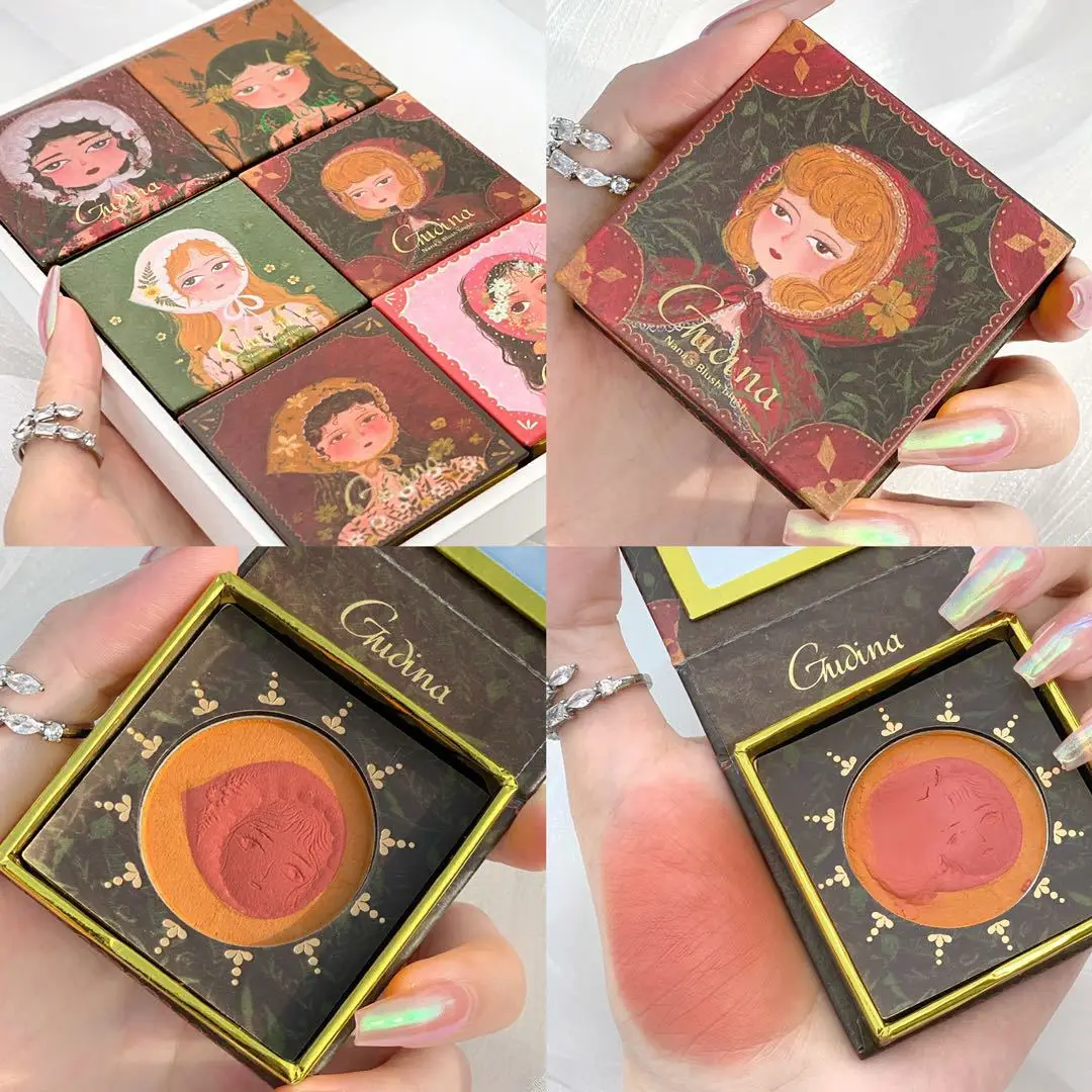 Одноцветная палитра румян для макияжа минеральная пудра красный стойкий