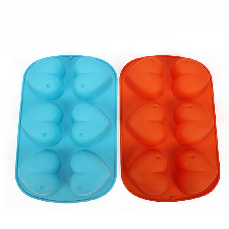 

6 hole Silicone Love Heart Shape Cake Mold DIY Handmade Soap Mould Chocolate Fondant Molds Wedding Party Cake Decoration