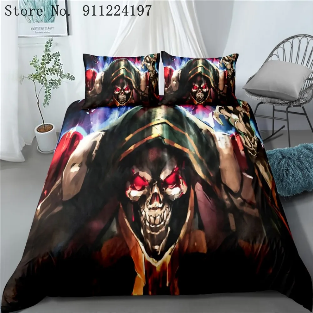 Персонаж Аниме Overlord 3D мультфильм печатных постельное белье близнец полный Queen