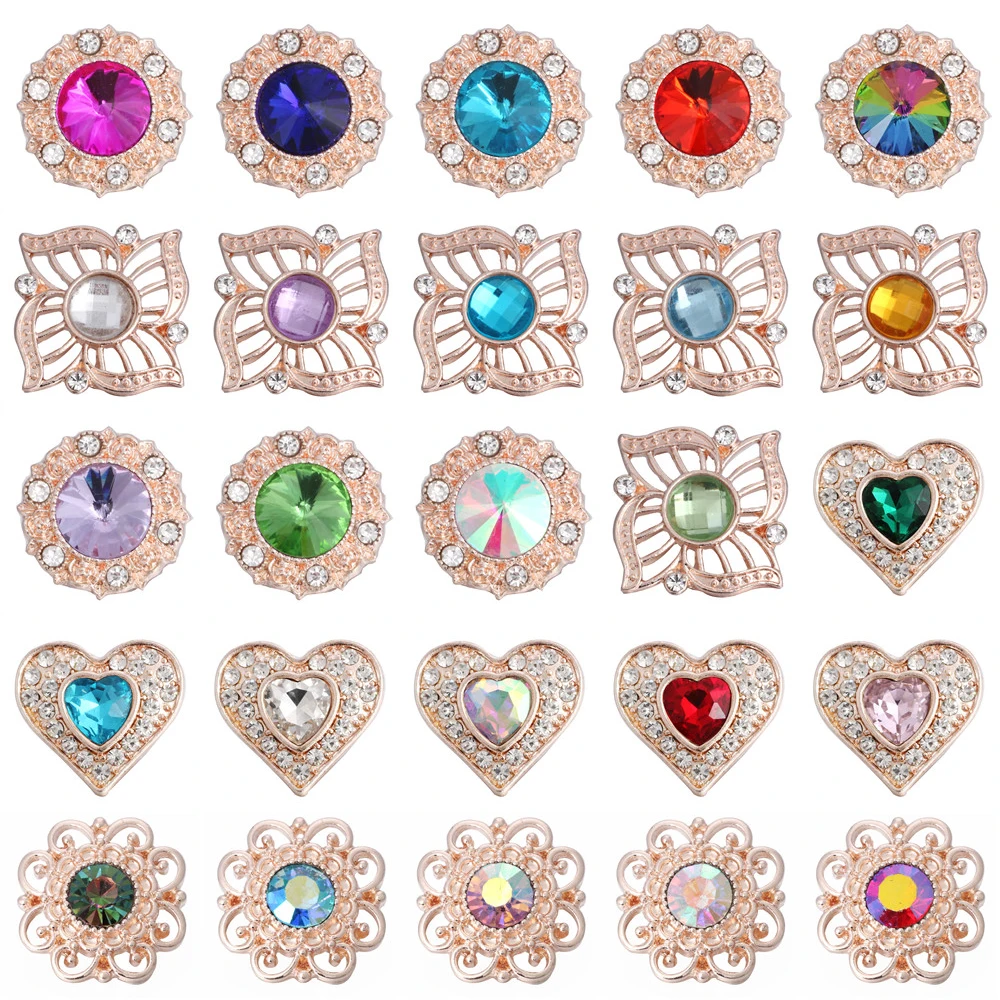 6 шт./лот новые кнопки из розового золота ювелирные изделия со стразами Кристаллы