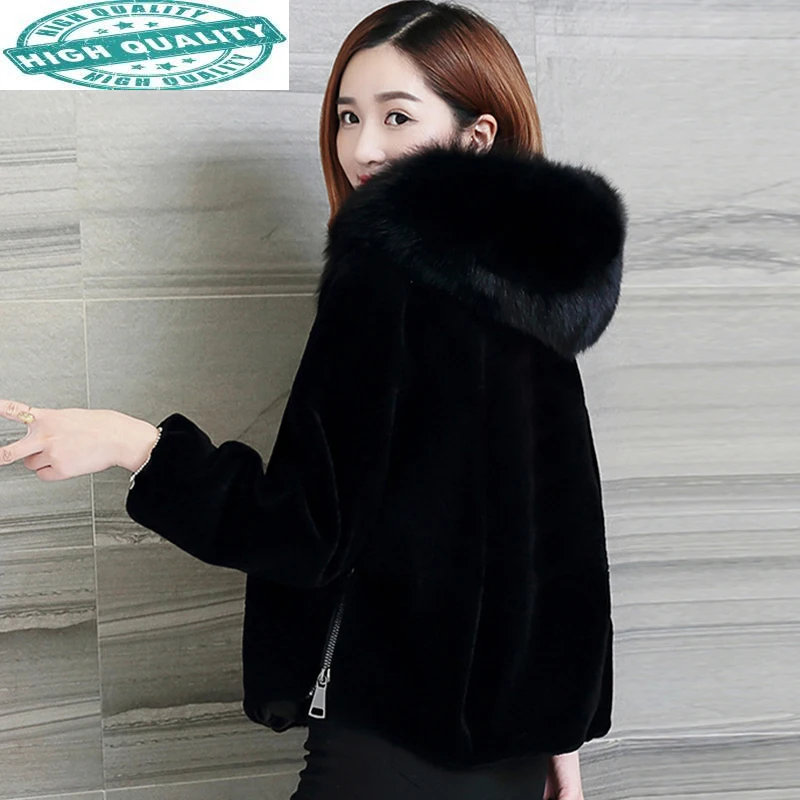 Black Short Faux Fur Coat Women Jackets Woman Winter Artificial Sheep Shearing Fur Coats Manteau Femme Hiver KJ186