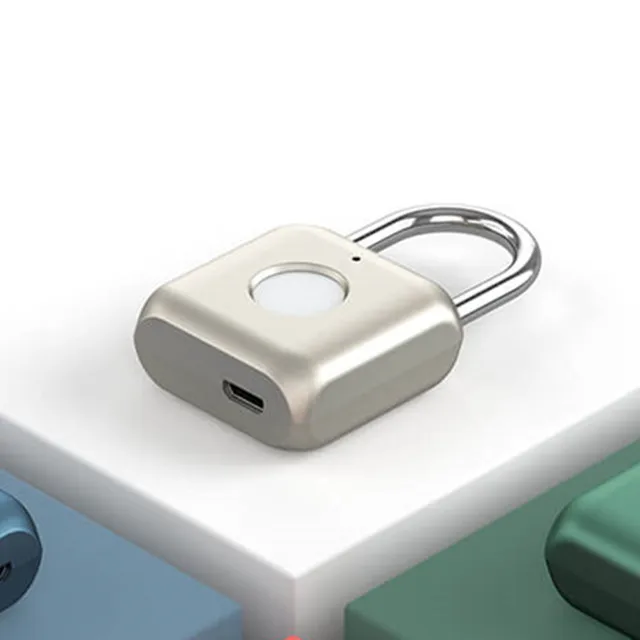 Xiaomi Mijia Youpin умный замок отпечатков пальцев для дверного навесного замка несколько случаев Usb зарядное устройство Минимальный замок для Дом Офис Кухня Ящик - Цвет: Золотой