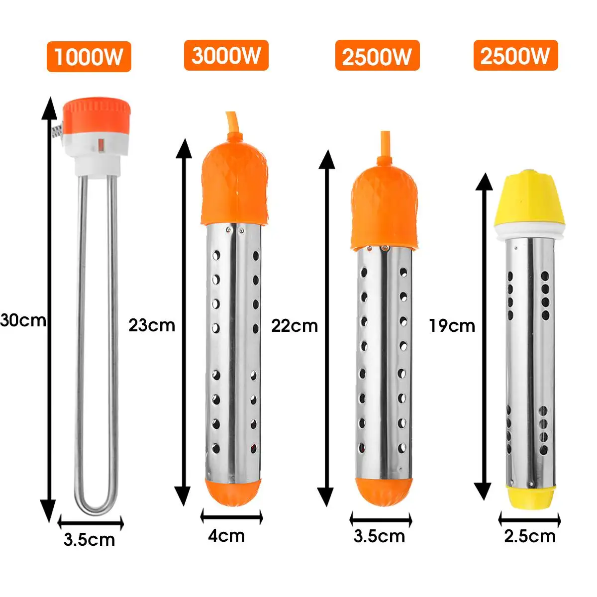 

2000/2500/3000W Electricity Immersion Water Heater Element Boiler Portable Water Heating Rods for Inflatable Swimming Pool