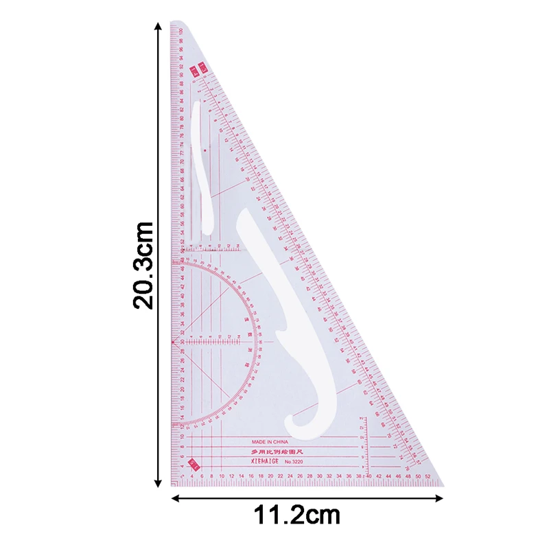 

Multi-function Triangular Scale Ruler Measure Plastic Dressmaking Tailor Sewing