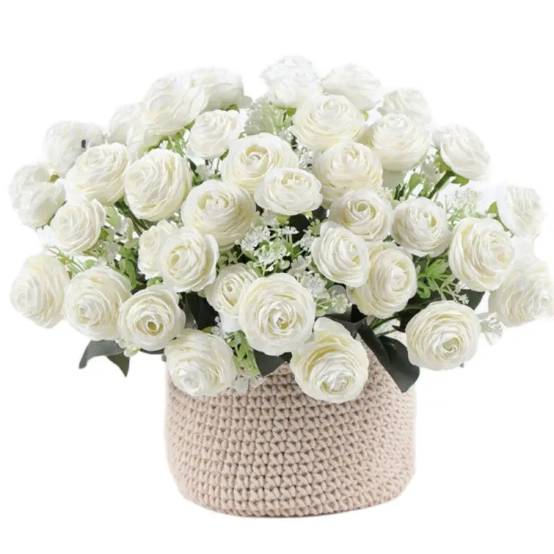 1 букет Искусственные цветы пиона чайной розы Осень шелковые искусственные для