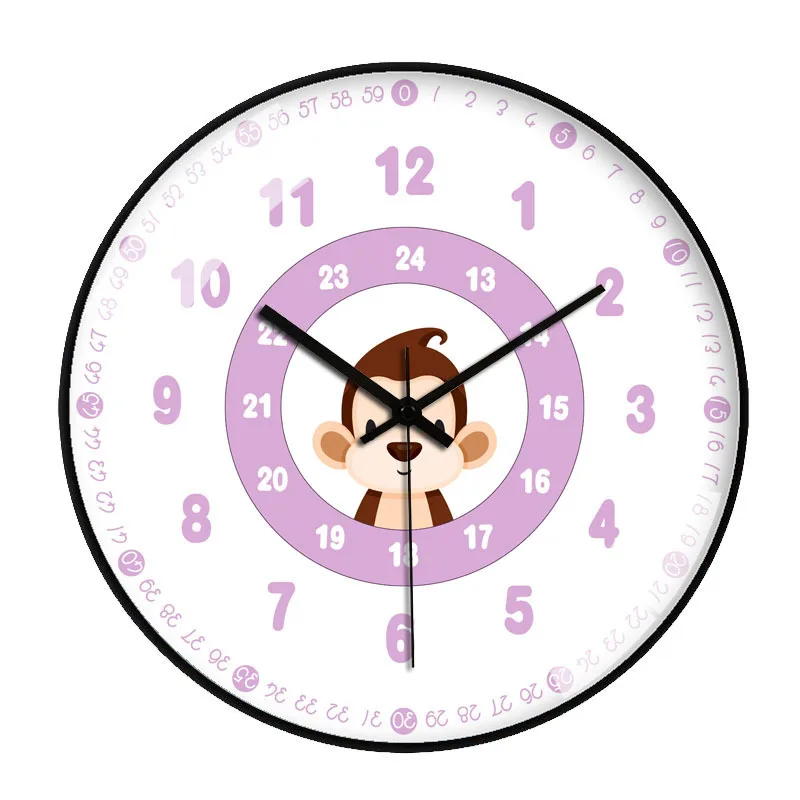 Часы настенные для раннего обучения креативные тихие детской комнаты спальни