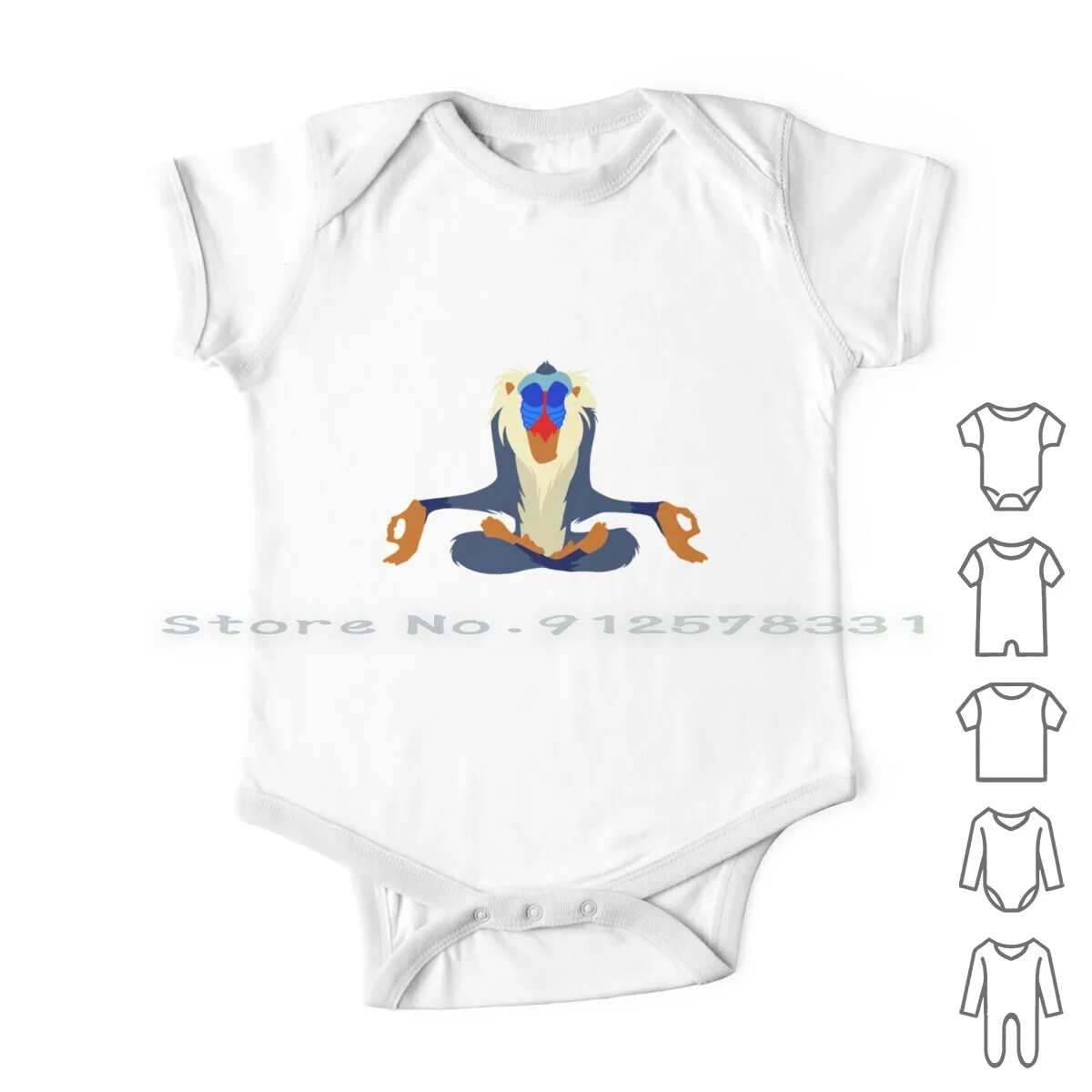 

Vectorafiki Одежда для новорожденных, комбинезоны, хлопковые комбинезоны для малышей, Лев, обезьяна, дзен, медитация, мудрость, Ом, вектор, Йога, ми...