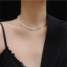 Простые Модные Изящные Ювелирные изделия из нержавеющей стали 316L, подвески с жемчугом, толстая цепочка-чокер, ожерелья и подвески для женщин