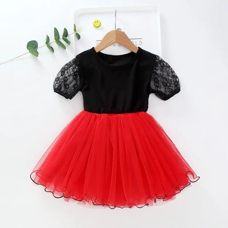 Summer Girls Dresses For Kids Princess Star Sequins Mesh Dress Children's Patchwork Clothes Birthday Party Pretty Clothing | Детская