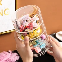 hairpin head rope jewelry rubber band storage box transparent box rotation childrens hair accessories storage box