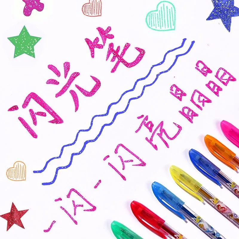 12 шт./компл. цветные гелевые ручки милые канцелярские пастельные блестящие