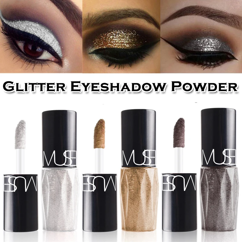 Блестящие тени для век порошок мерцающие блестящие водонепроницаемые