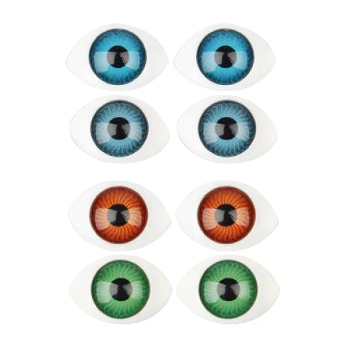 

8 Pcs 9mm Color Plastic Eyes Oval Hollow Flat And Hollow Back Dolls Bjd Eyes