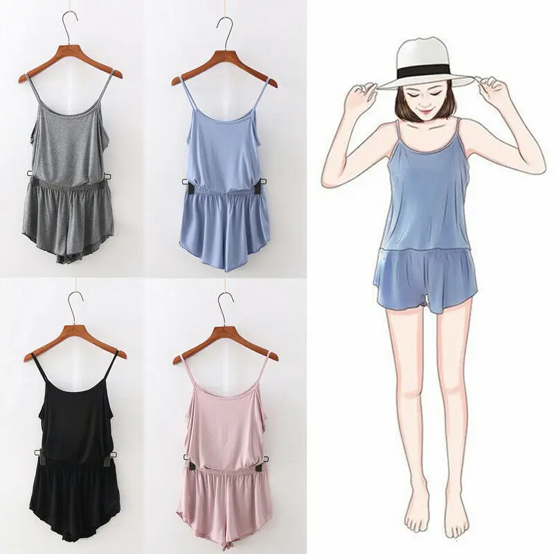 

Women Camisole + Shorts Suit Ladies Sleepwear Shorts Babydoll Nightwear Lingerie