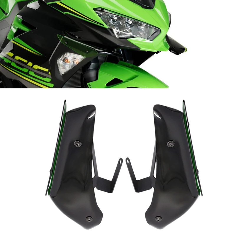 

Motorcycle Fairing Front Aerodynamic Winglets Windshield Fairing Wing for Kawasaki Ninja 400 2019-2021