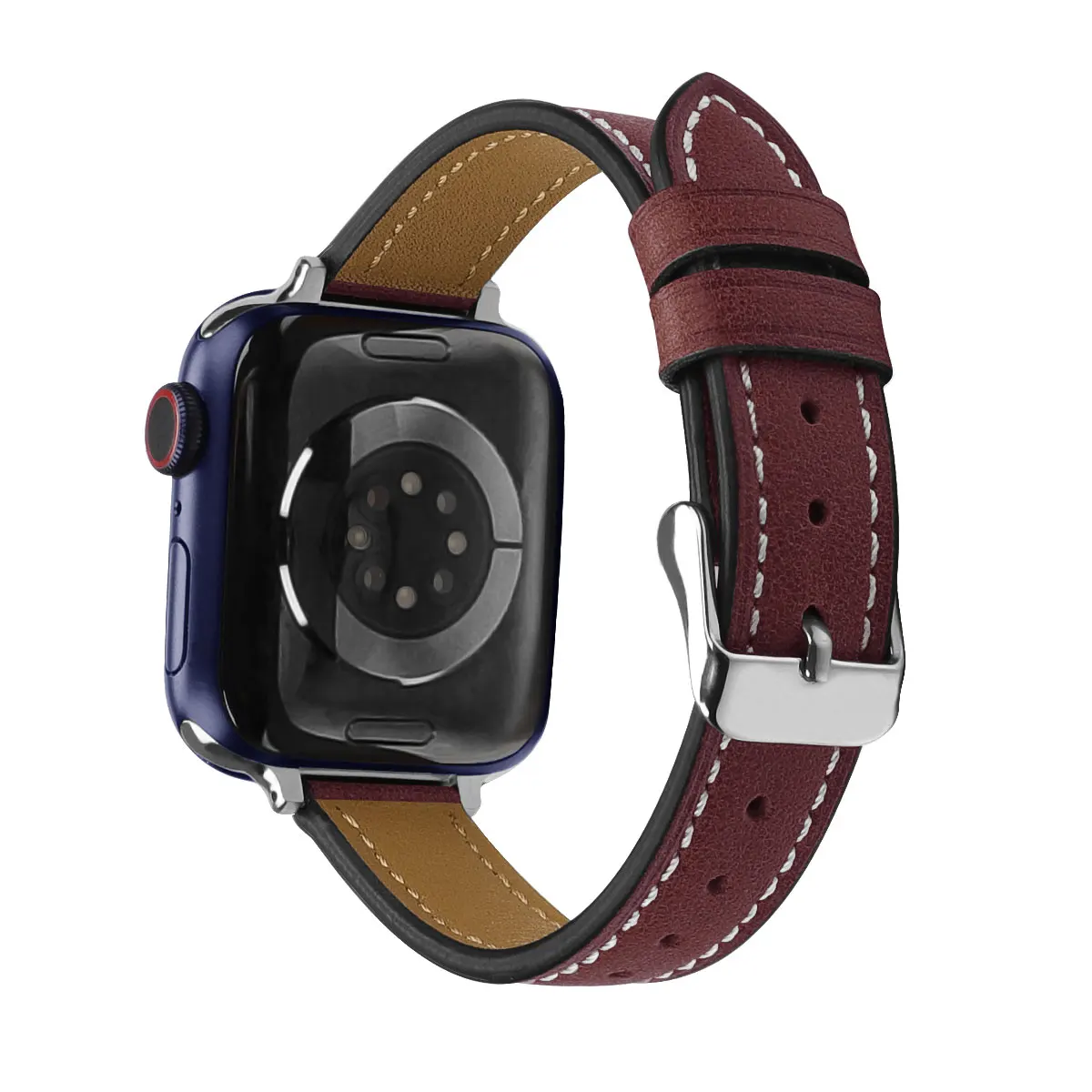 

Ремешок из 100% натуральной коровьей кожи для Apple Watch 7 SE 5 4 42 мм 38 мм 44 мм 40, ремешок для iWatch 6 5 4, браслет