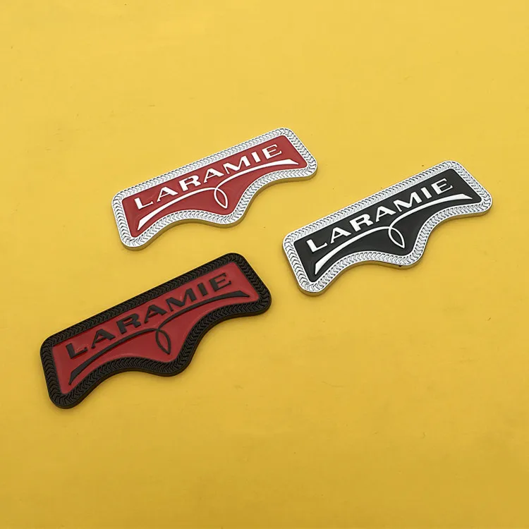 

2X 3D Logo Metal LARAMIE Car Emblem Badge Sticker Decal for Dodge Laramie Challenger Kuwei Kubo Car accessories