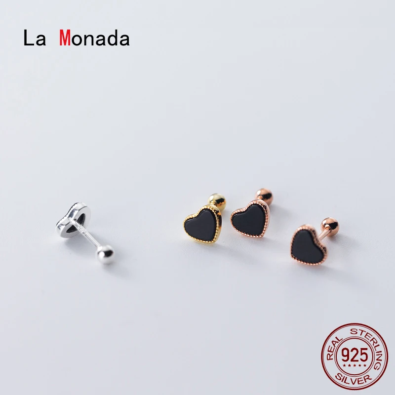 

La Monada Minimalist 925 Silver Earrings For Women Heart Korean 925 Sterling Silver Earrings Stud Small Jewelry For Women Nut
