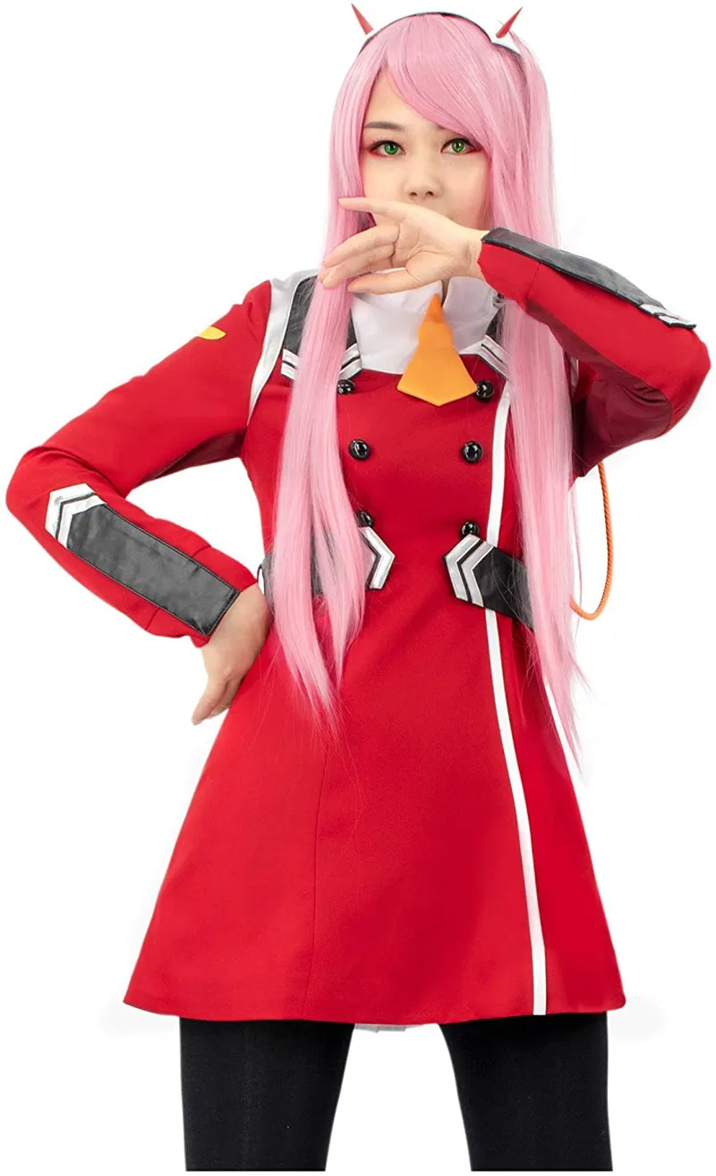 Комплект униформы Zero Two для косплея в японском стиле DARLING in the FRANXX красный костюм