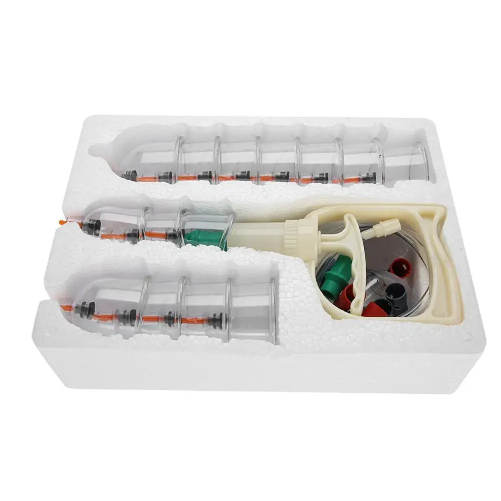 Вакуумный всасывающий комплект для постановки банок 18 шт. Массажная