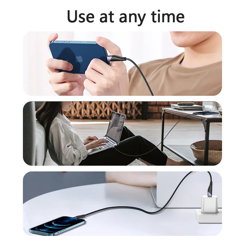 

FLOVEME PD 20W USB Cable For iPhone 12 11 XR 8 Plus Fast Charging Cable Type-C to Lighting Charger For MacBook iPad Cable