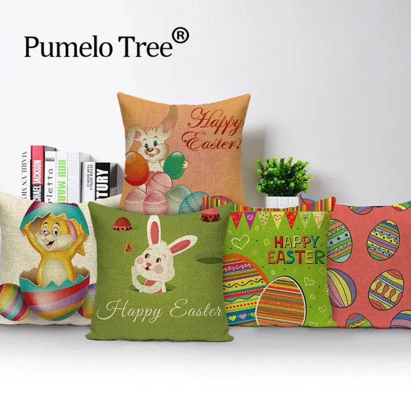 

Чехол для подушки с пасхальными яйцами, кролик, для дня рождения, для гостиной, чехол для подушки, для подарка, для вечеринки, подушки для див...