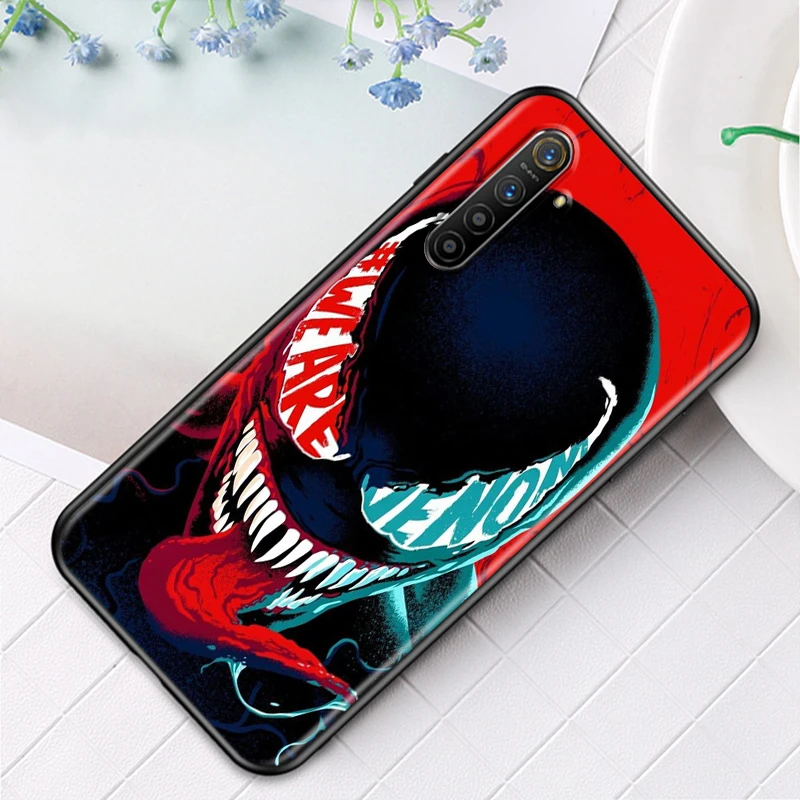 Venom Marvel cool для OPPO Realme GT Explorer Master Neo Flash Edition C21 C20 C15 C11 C3 мягкая черная искусственная