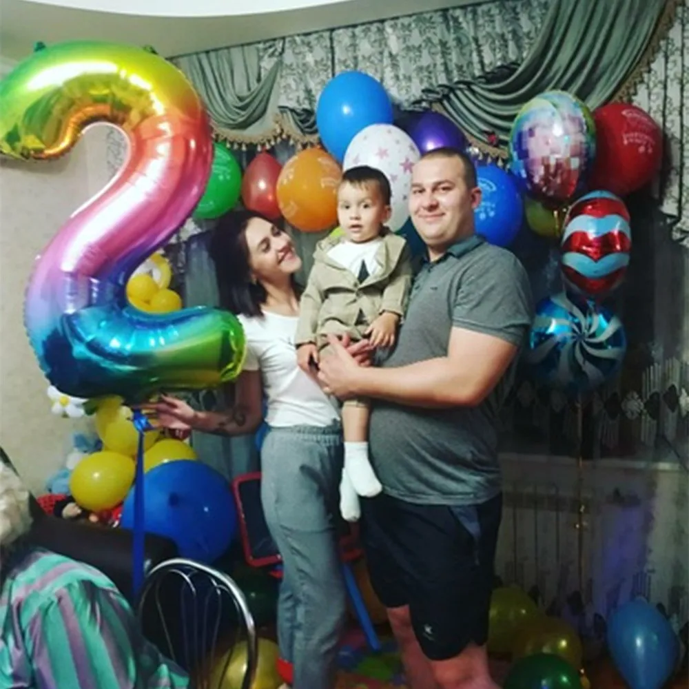 40 дюймов градиентные радужные фольга гелиевые шары 16 21 лет День рождения