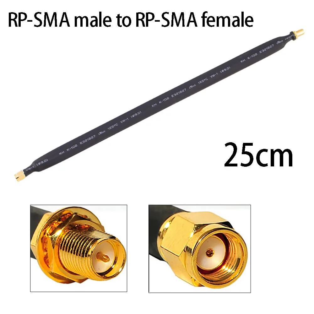 RP-SMA Male к Female плоский коаксиальный телефон 25 см совместим со стандартом Wi-Fi 802.11ac