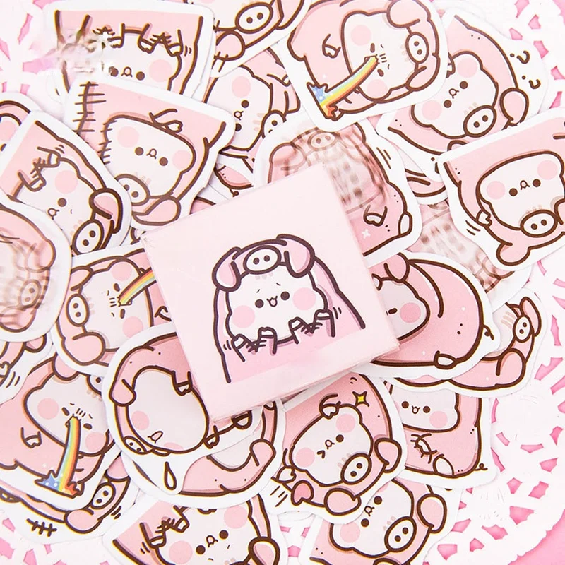

45pcs/pack Kawaii Plump Pink Pig Stickers Set Decorative Stationery Craft Stickers Scrapbooking Diy Diary Album Stick Label