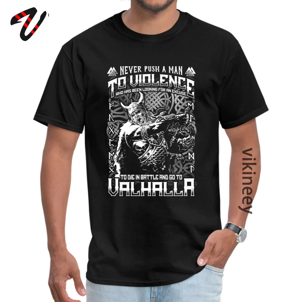 Футболки Vikings Odin Die In Battle агрессия которые отправляются в вальгаллу 100% хлопок