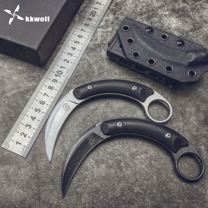 KKWOLF нож коготь для улицы тактический фиксированный боевой полный Танг кемпинг