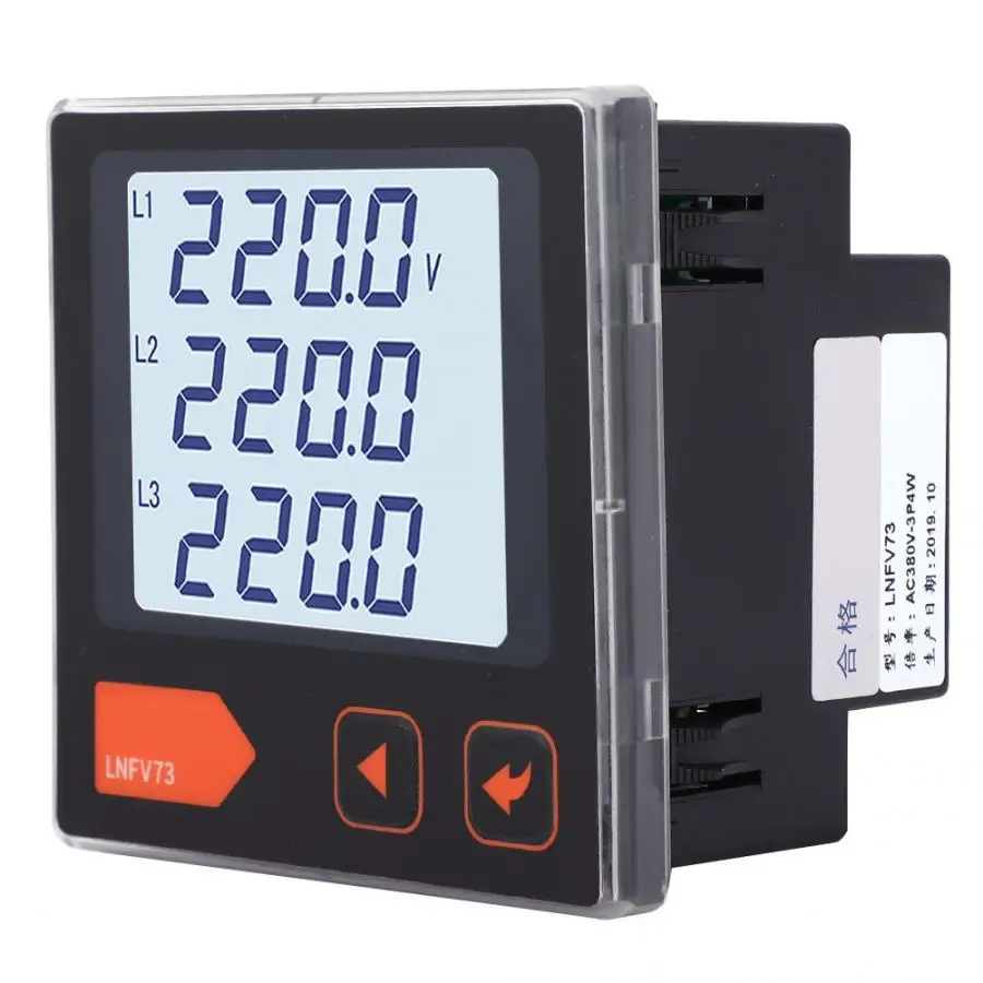 Интеллектуальный трехфазный вольтметр с ЖК дисплеем LNFV73 измеритель напряжения