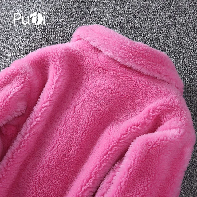 PUDI T18004 женские зимние теплые натуральная шерсть мех Короткая куртка жилет пальто для девочек Женская куртка пальто