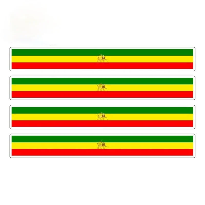 

13cm x 1.7cm 4pcs Car Stripe Motorcycle Racing Flag Sticker Car Bumper Decal Bike Moto Ethiopia Rasta Car Stickers