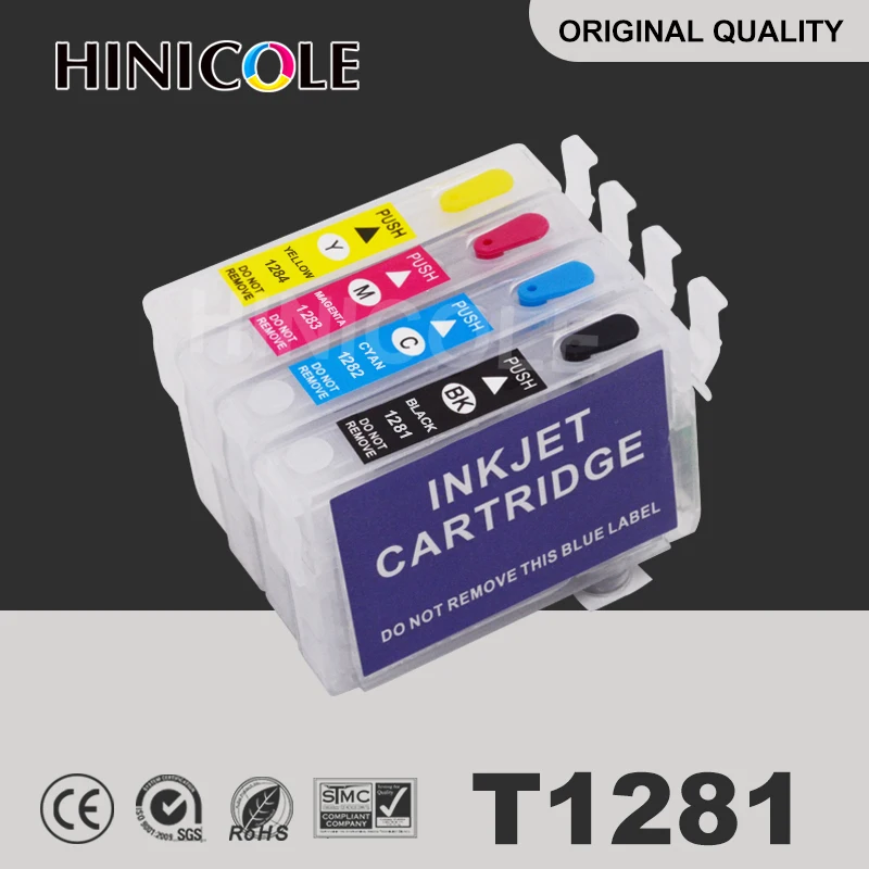 Чернильный картридж Hinicole T1281 T1282 T1283 T1284 для Epson Stylus S22 SX125 SX130 SX230 SX235W Запасные