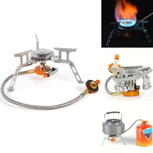 Gas Burner Camping Stove Split Portable Butane Ignition Cooker Tourist Outdoor Cooking Gas Adapter Adaptor Conversion