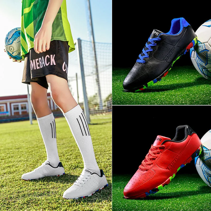 2022 Cheap Soccer Shoes Men Indoor Short Spike Non-slip Turf Football Shoes Kids Lightweight Cleats Training Shoes Sneakers Men