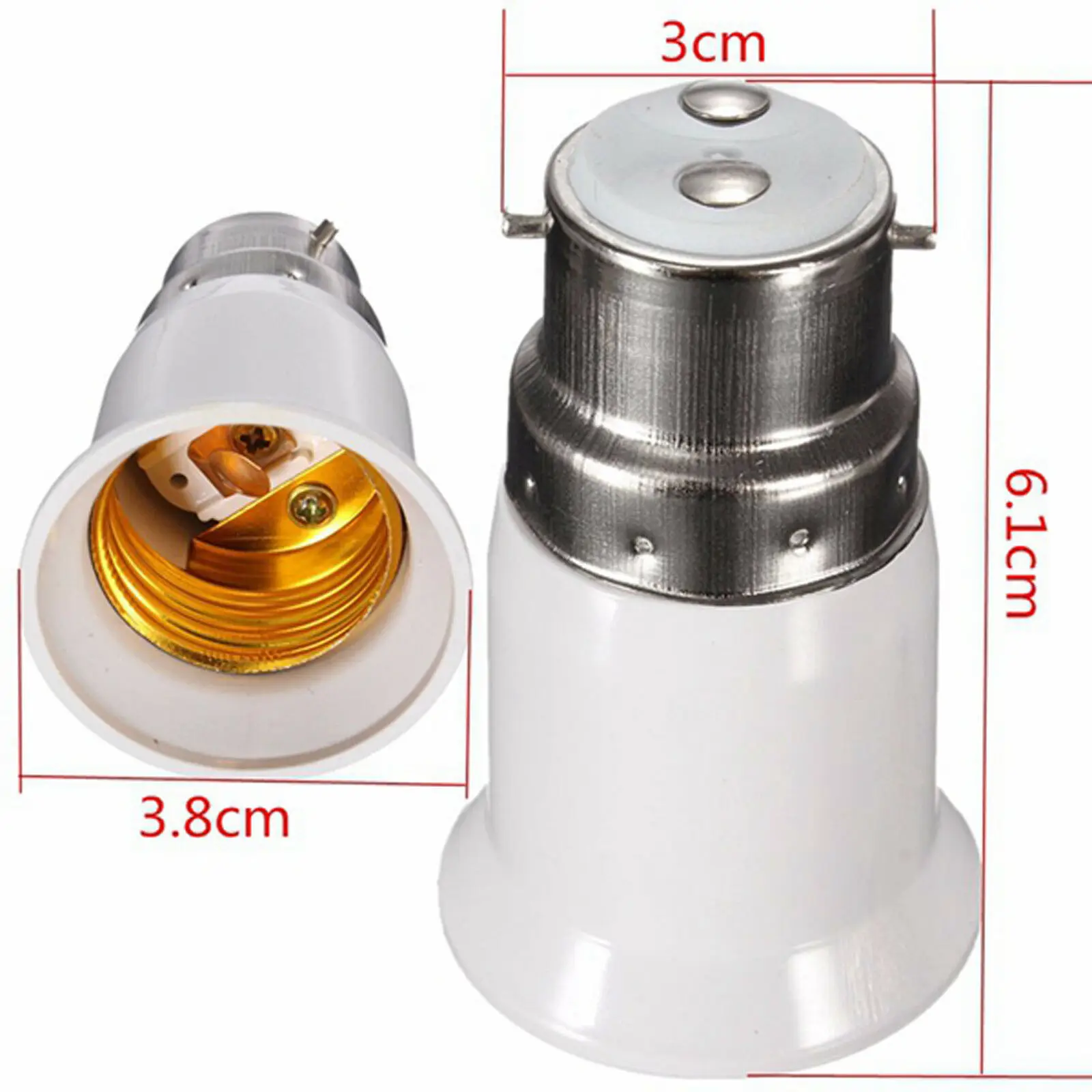 

B22 to E27 Base Socket Adapter Converter Holder for Light Bulb Lamp LED