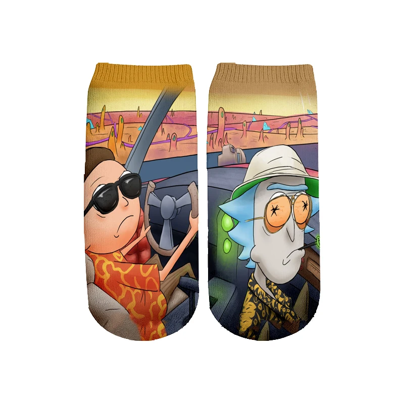 6 Новейшие Rick and Morty 3D печатных мультфильм милые короткие носки для мужчин женщин harajuku корейские носки RS-007 - Цвет: 6