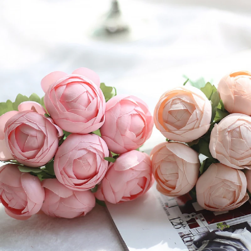 

Small Korean Lulian Flower Simulation Camellia Brides Hold Flowers, Table Display Floral Decoration