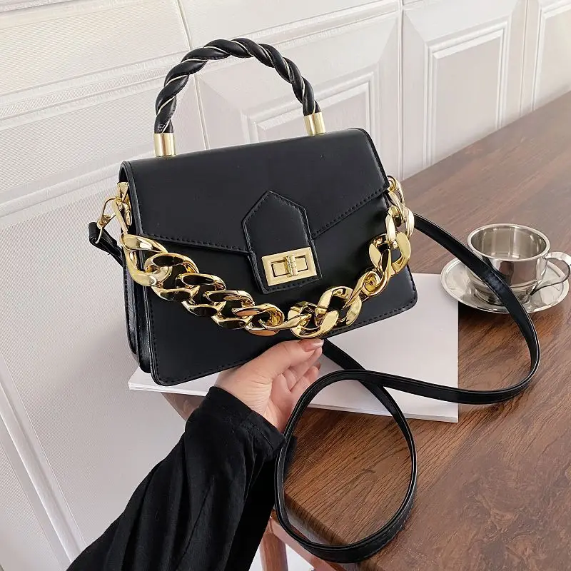 

Personalized High Sense Women's Bag 2021 Net Red New Fashion Messenger Bag Thick Chain Exquisite Small Square Bag Girl Sac