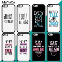 maiyaca every tall girl need a short best friend bff case for iphone 13 12 mini 11 pro max x xr xs max se 2020 6s 7 8 plus cover