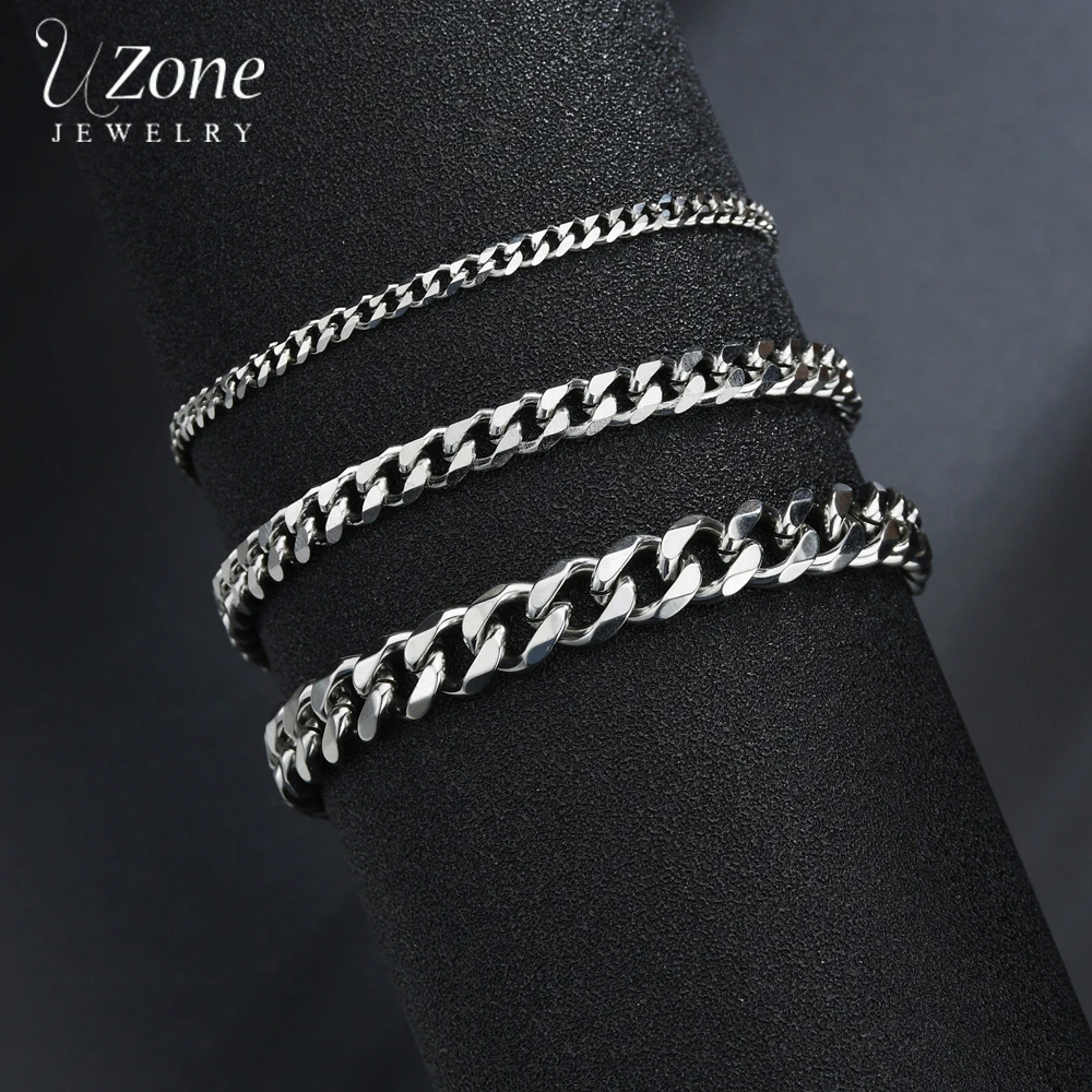 Браслет-цепочка унисекс из нержавеющей стали толщиной 3 5 7 мм | Украшения и