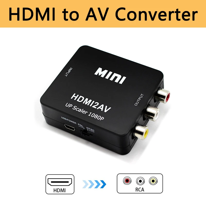 HDMI в AV видео конвертер hdmi2av 3RCA CVBS адаптер композитный HD 1080P поддержка NTSC PAL выход