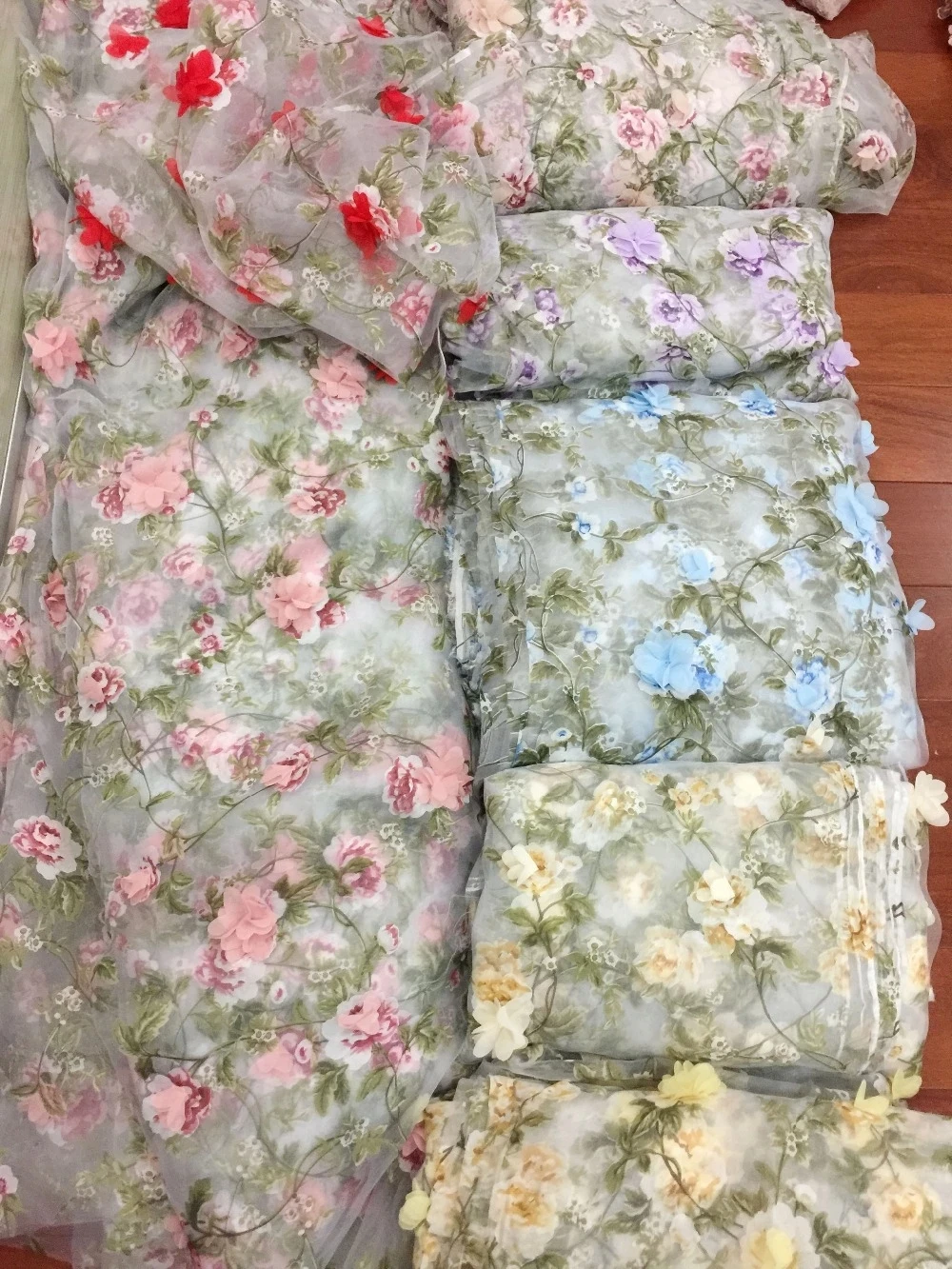 1 ярд цветочное шифоновое кружево искусственное платье сделай сам свадебное