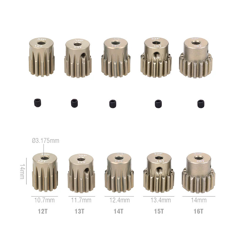 SURPASS-HOBBY 32P M0.8 3 175 мм 12T 13T 14T 15T 16T 17T 18T 19T 20T Шестерня из алюминиевого сплава для модели